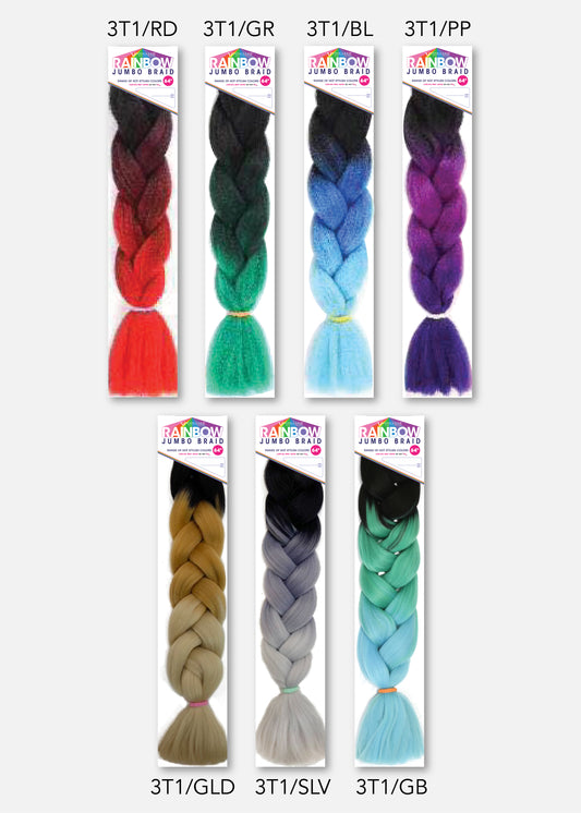 Rainbow Jumbo Braid 3T
